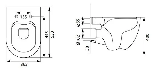 Унитаз подвесной безободковый Allen Brau Reality антрацит 4.32006.AN