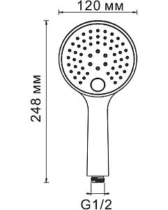 Лейка ручного душа Wasserkraft хром A060 Лейка ручного душа Wasserkraft хром A060, 2