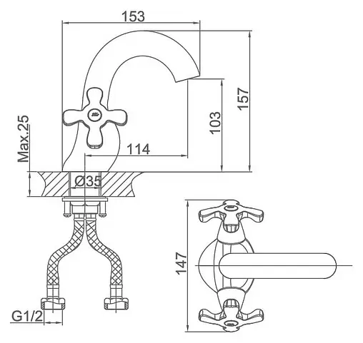 Смеситель для раковины D&amp;K Lorsch Hessen хром DA1412101