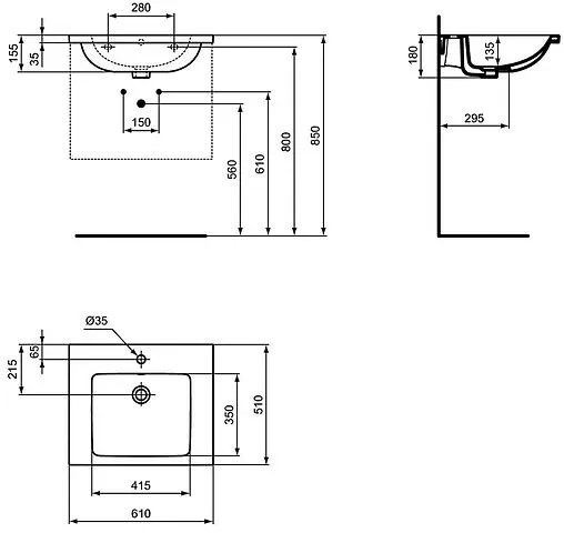 Раковина Ideal Standard i.Life B 60 белый T460501