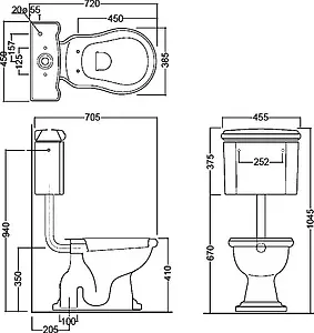 Унитаз-компакт с высоким бачком Kerasan Retro белый Унитаз-компакт с высоким бачком Kerasan Retro белый, 2