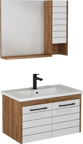 Шкаф-зеркало ISVEA Aristo 80 орех/белый 21RS2063080I