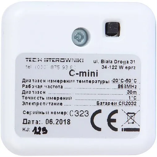 Беспроводной датчик температуры TECH ST-C-mini белый WG.03.0144