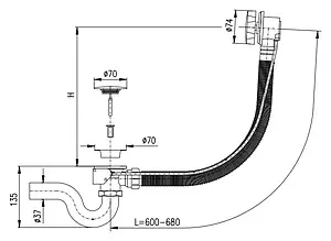 Слив-перелив для ванны Rav Slezak золото MD0588Z Слив-перелив для ванны Rav Slezak золото MD0588Z, 2