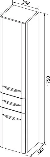 Шкаф-пенал подвесной Aquanet Виченца 36 R белый 00196964 Шкаф-пенал подвесной Aquanet Виченца 36 R белый 00196964
