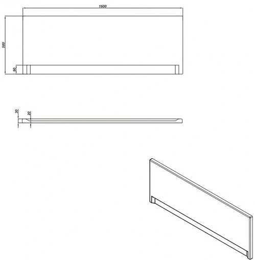 Панель для ванны фронтальная Cersanit Universal1 160 белый 63327