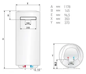 Водонагреватель накопительный электрический Ariston ABS PRO ECO INOX PW 80 V Slim 3700331 Водонагреватель накопительный электрический Ariston ABS PRO ECO INOX PW 80 V Slim 3700331, 5
