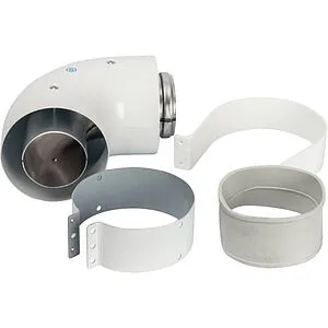 Колено стартовое коаксиальное Ø 60/100мм (алюм.) Stout SCA-6010-230190, 1