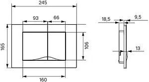 Клавиша смыва для унитаза IDDIS Unifix UNI05CHi77 хром глянцевый, 2