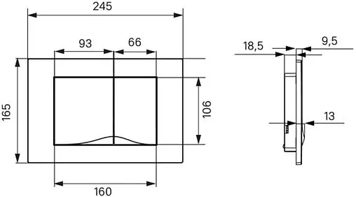 Клавиша смыва для унитаза IDDIS Unifix UNI05CHi77 хром глянцевый