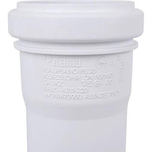 Труба канализационная внутренняя бесшумная D=50мм L=150мм Rehau Raupiano Plus 11200941005 Труба канализационная внутренняя бесшумная D=50мм L=150мм Rehau Raupiano Plus 11200941005
