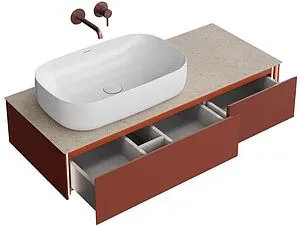 Тумба-умывальник подвесная Kerama Marazzi Magica 120 венецианский красный матовый MA.120.2\VR.M+MA.wb.65+, 3