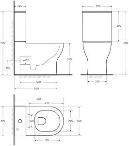 Унитаз-компакт безободковый BelBagno Energia белый BB8134CPR/SC+BB8134T, 2