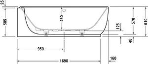 Ванна из искусственного камня Duravit Luv 185x95 белый 700431000000000, 3