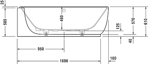 Ванна из искусственного камня Duravit Luv 185x95 белый 700431000000000