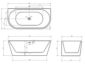 Ванна акриловая Abber 170x80 AB9216-1.7 Ванна акриловая Abber 170x80 AB9216-1.7, 2