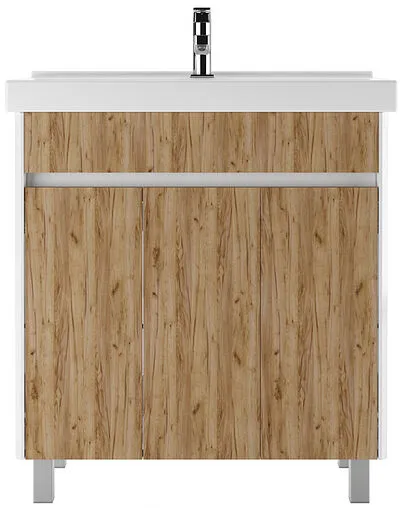 Тумба под умывальник напольная Домино Uno 80 дуб вотан/белый DU1507T