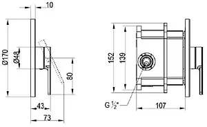 Смеситель для душа скрытого монтажа Villeroy&Boch Architectura хром TVS10335200061, 2