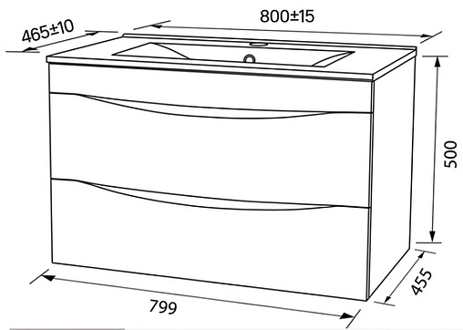 Тумба-умывальник подвесная IDDIS Cloud 80 белый CLO80W0i95K