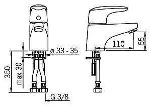 Смеситель для раковины Oras Vega хром 1810F, 2