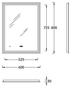 Зеркало с подсветкой Kerama Marazzi Tecno 60 с подогревом белый глянцевый TE.mi.60 Зеркало с подсветкой Kerama Marazzi Tecno 60 с подогревом белый глянцевый TE.mi.60, 2