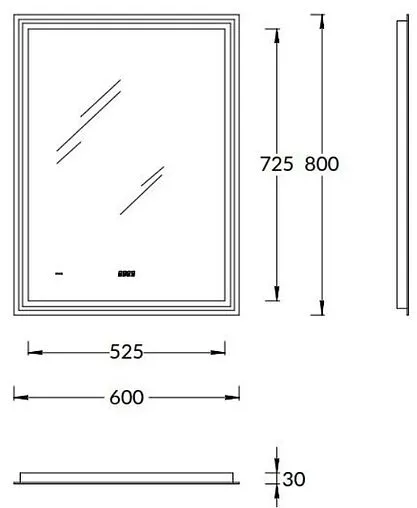Зеркало с подсветкой Kerama Marazzi Tecno 60 с подогревом белый глянцевый TE.mi.60