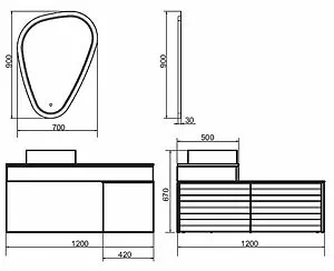 Тумба подвесная Comforty Клеон 120 белый/дуб дымчатый 00-00001851CF, 2