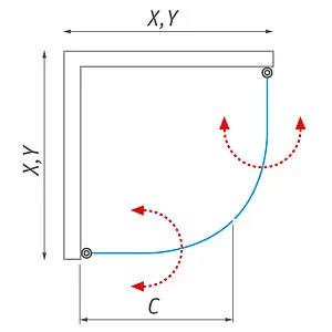 Душевое ограждение 1000x1000мм прозрачное стекло Roltechnik Tower Line TR1/1000 722-1000000-01-02, 4