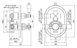 Термостат для 2 потребителей Cezares Elite хром ELITE-VDIM2-T-01-Bi, 2