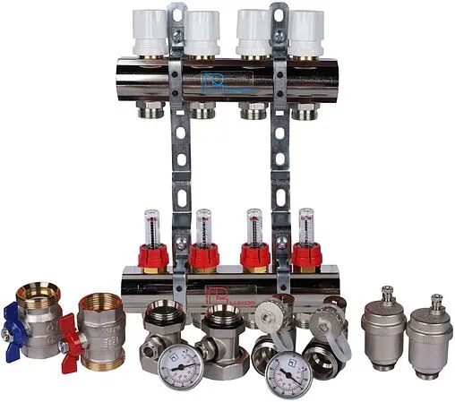 Группа коллекторная с расходомерами 4 отвода 1&quot;в/в x ¾&quot;ек Luxor CD 473M/4 15652704MN