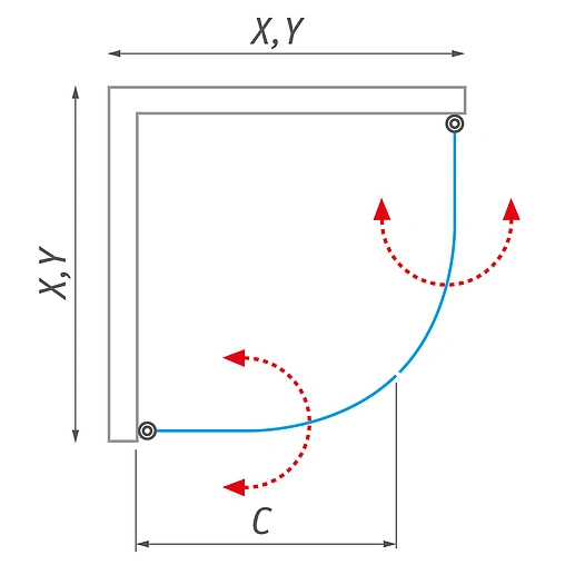 Душевое ограждение 1000x1000мм прозрачное стекло Roltechnik Tower Line TR1/1000 722-1000000-01-02