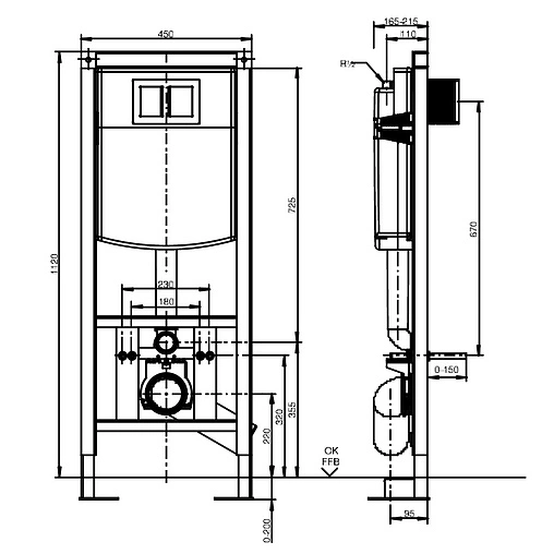 Инсталляция для подвесного унитаза отдельностоящая Sanit INEO PLUS 90.724.00..0000