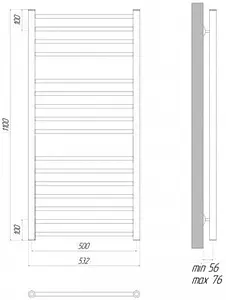 Полотенцесушитель водяной лесенка Lemark Ursus П16 500x1100 черный матовый LM72116BL Полотенцесушитель водяной лесенка Lemark Ursus П16 500x1100 черный матовый LM72116BL, 2