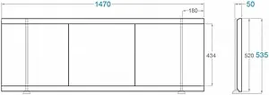 Экран для ванны фронтальный Alavann Crystal 150 белый 1706 Экран для ванны фронтальный Alavann Crystal 150 белый 1706, 2