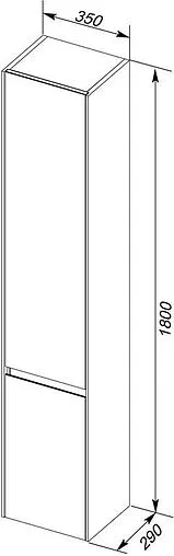 Шкаф-пенал Aquanet Гласс 35 белый 00196962