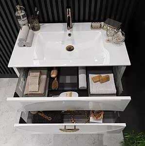 Тумба-умывальник подвесная Opadiris Ибица 90 белый глянец 00-00003607+, 5