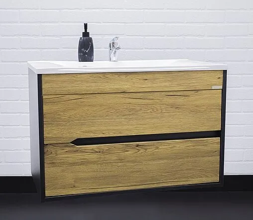 Тумба под умывальник подвесной Домино Karat 80 дуб вотан/антрацит DK3202T