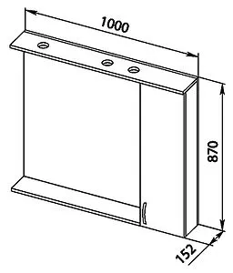 Шкаф-зеркало Aquanet Донна 100 R венге 00169185, 2