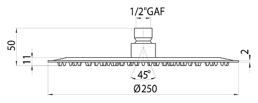 Лейка верхнего душа Bossini Twiggy хром I00581.030