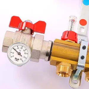 Группа коллекторная с расходомерами 9 отводов 1&quot;в/в x ¾&quot;ек Tiemme 3870009, 5