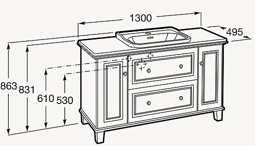 Столешница Roca Carmen 130 White venato 857142420
