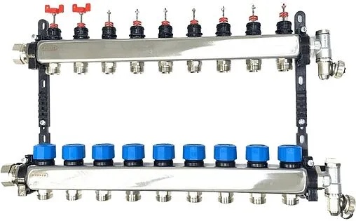 Группа коллекторная с расходомерами 9 отводов 1&quot;в/н x ¾&quot;ек Henco UFH-0605MDSS09