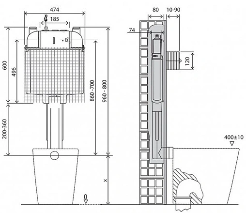 Смывной бачок скрытого монтажа BelBagno BB025-CS