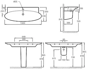 Раковина Jacob Delafon Presquile 130 белый E4435-00, 2