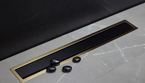Лоток душевой Set 950мм h=52мм 0.8л/сек Pestan Confluo Premium Gold Black Glass Line 950 13100125