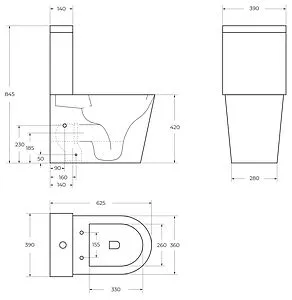 Унитаз-компакт безободковый BelBagno Flay-R Tornado белый BB2149CP-TOR/SC+BB2149T, 2
