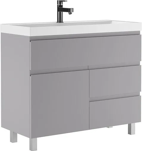 Тумба-умывальник напольная Домино Graffo 100 светло-серый DGr2412T+4670142930051