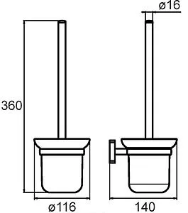Ёршик для унитаза Milardo Volga хром VOLSMG0M47 Ёршик для унитаза Milardo Volga хром VOLSMG0M47, 2