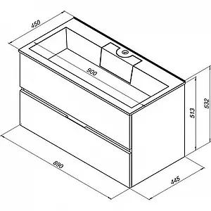 Тумба под умывальник подвесная Aquanet Алвита 90 белый 00235340, 2