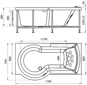Ванна акриловая Radomir Валенсия 170х95 L 1-01-0-1-1-021 Ванна акриловая Radomir Валенсия 170х95 L 1-01-0-1-1-021, 2